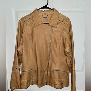 Tan Joujou Faux Leather Jacket